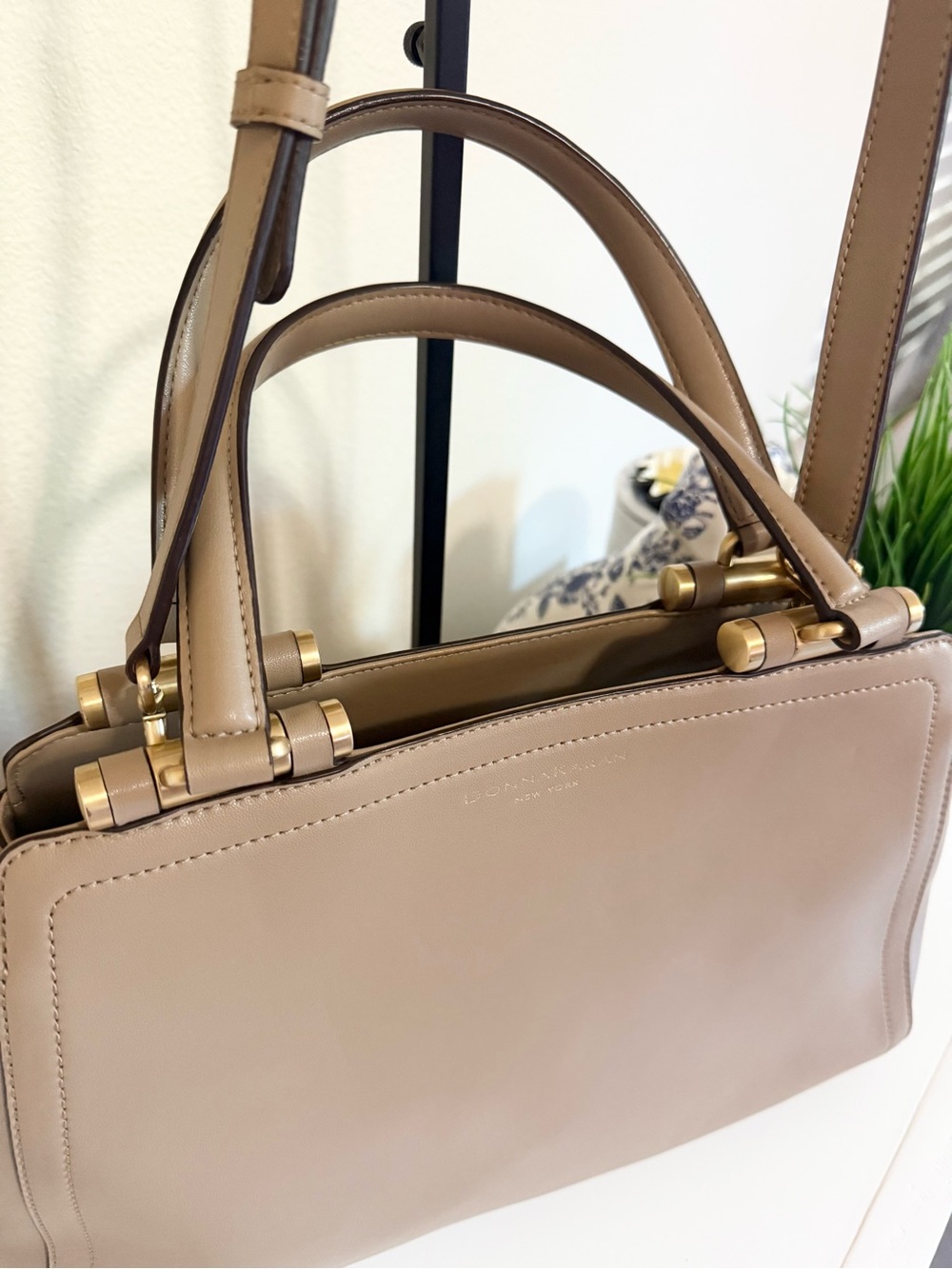 Donna Karan Hardware Leather Satchel - Picture 2 of 7